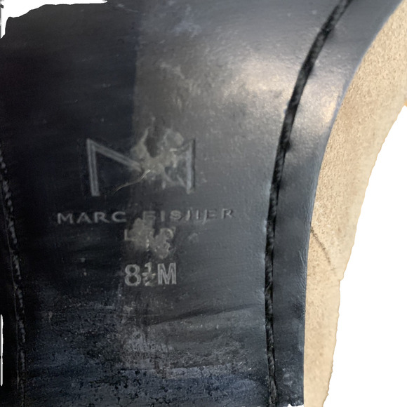 MARC FISHER IGNITE WOMEN'S SUEDE TAUPE ANKLE BOOTS SIZE 8.5 -NICE! - Picture 7 of 7